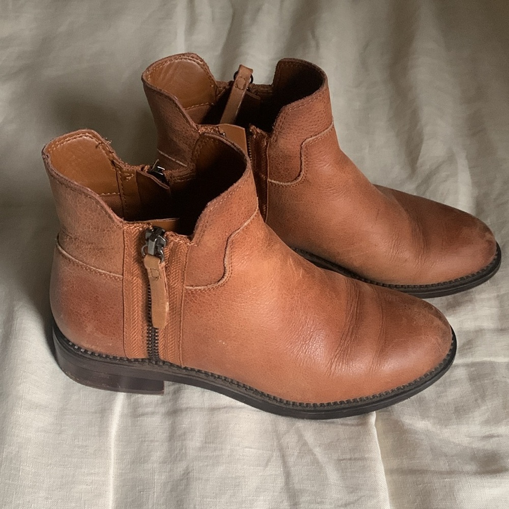 Franco Sarto Leather Zipper Ankle Boots - Picture 3 of 8